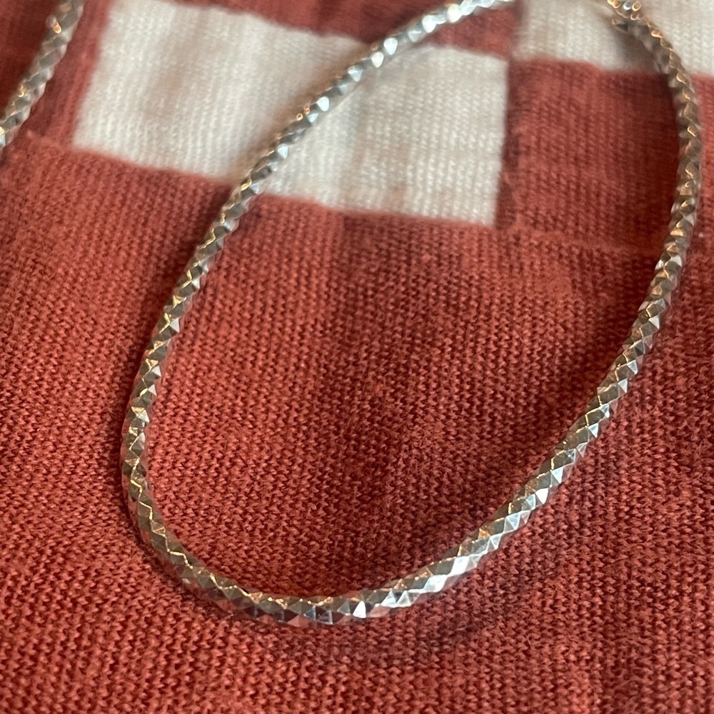 Textured Silver Hoop Earrings - Picture 3 of 4